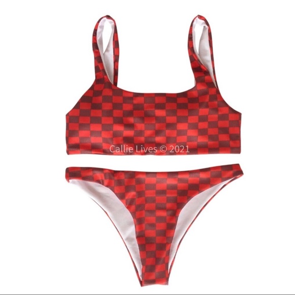 🎉HP NWT Sexy & Sporty Checkered Scoop 2Pc Bikini Set - Picture 10 of 13